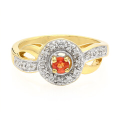 Anillo en plata con Zafiro naranja