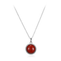 Collar en plata con Ágata roja
