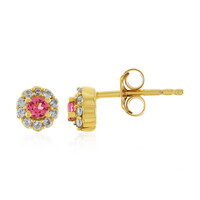 Pendientes en plata con Espinela rosa
