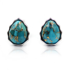 Pendientes en plata con Turquesa azul cuprífera (Faszination Türkis)