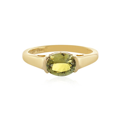 Anillo en oro con Tanzanita amarilla