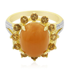Anillo en plata con Jadeita miel