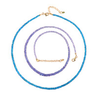 Set en plata con Apatita azul neón