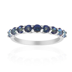 Anillo en plata con Cuarzo Místico azul