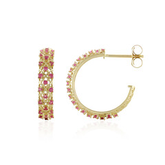 Pendientes en oro con Zafiro rosado (Ornaments by de Melo)