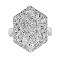 Anillo en plata con Topacio blanco