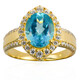 Anillo en plata con Topacio color Paraiba