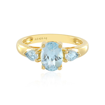 Anillo en plata con Topacio azul cielo