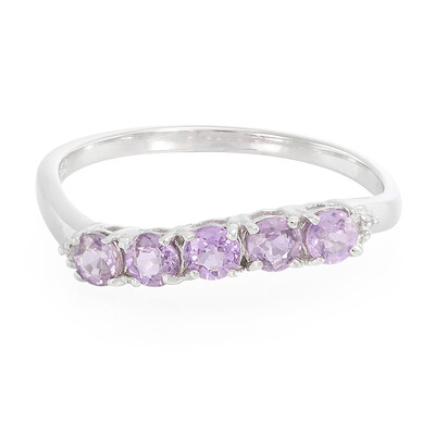 Anillo en plata con Zafiro de Ceilán púrpura no calentado
