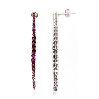 Pendientes en plata con Rodolita