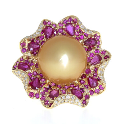 Anillo en oro con Perla Freshwater dorada (CIRARI)