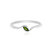 Anillo en plata con Diópsido de Rusia