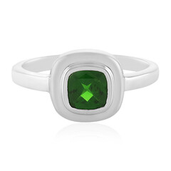 Anillo en plata con Diópsido de Rusia