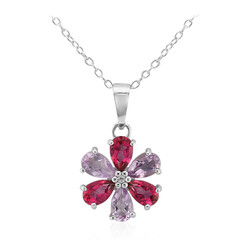 Collar en plata con Topacio rosa