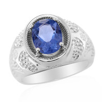 Anillo de hombre en plata con Fluorita de color cambiante