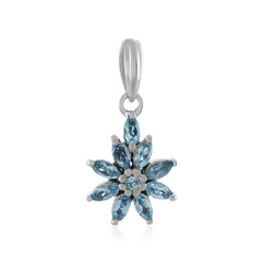 Colgante en plata con Topacio azul suizo