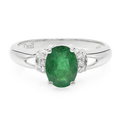 Anillo en plata con Esmeralda de Bahía