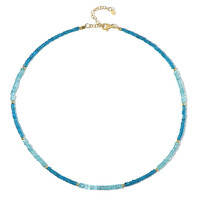Collar en plata con Apatita azul neón