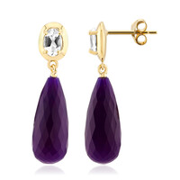 Pendientes en plata con Calcedonia morada