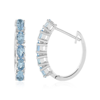 Pendientes en plata con Aguamarina