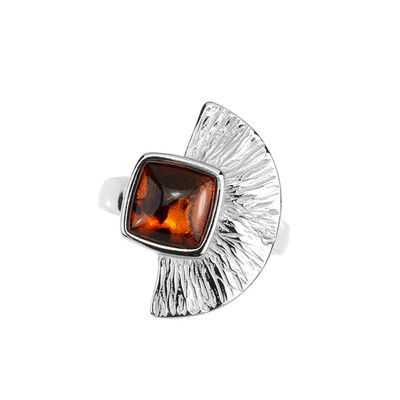 Anillo en plata con Ámbar báltico (MONOSONO COLLECTION)