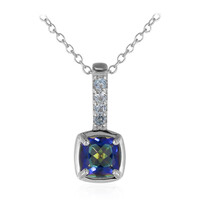 Collar en plata con Cuarzo Místico azul