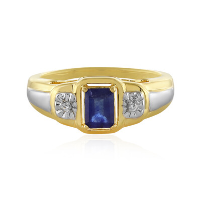 Anillo en plata con Zafiro azul de Madagascar