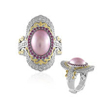 Anillo en plata con Perla rosa Mabe (Dallas Prince Designs)