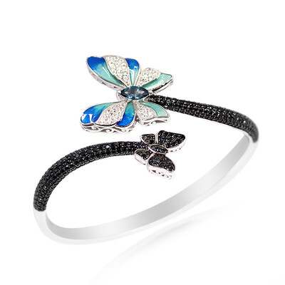 Brazalete en plata con Topacio azul de Londres (Dallas Prince Designs)