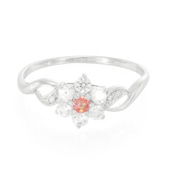 Anillo en plata con Zafiro Padparadscha