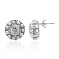 Pendientes en plata con Topacio blanco