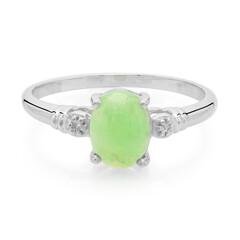 Anillo en plata con Crisoprasa imperial