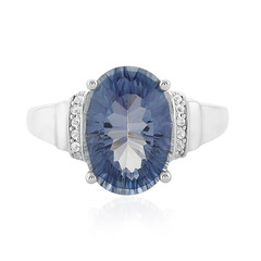 Anillo en plata con Cuarzo Místico azul