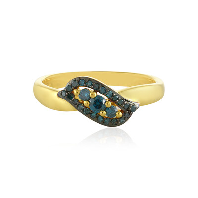 Anillo en plata con Diamante azul I4