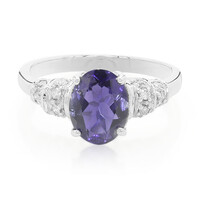 Anillo en plata con Iolita de Ceilán