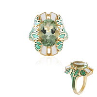 Anillo en plata con Amatista verde (Adela Silber)