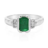 Anillo en plata con Esmeralda de Bahía