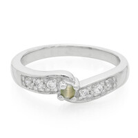 Anillo en plata con Alejandrita ojos de gato
