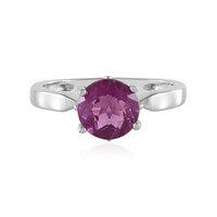 Anillo en plata con Fluorita rosa