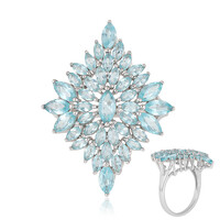 Anillo en plata con Apatita azul