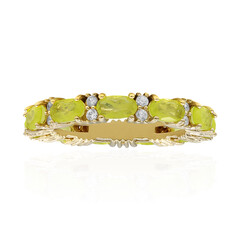 Anillo en plata con Cuarzo amarillo pastel
