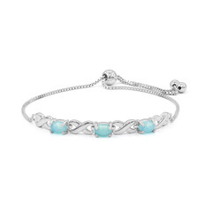 Brazalete en plata con Ópalo azul Caribe