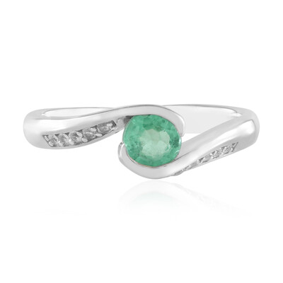 Anillo en plata con Esmeralda de Rusia