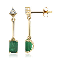 Pendientes en oro con Esmeralda de Zambia