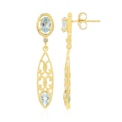Pendientes en plata con Topacio azul cielo