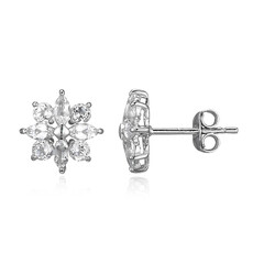 Pendientes en plata con Topacio blanco