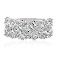 Anillo en plata con Aguamarina