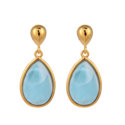 Pendientes en plata con Larimar