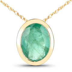 Collar en oro con Esmeralda de Zambia