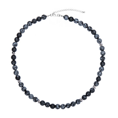Collar en plata con Obsidiana Copo de Nieve